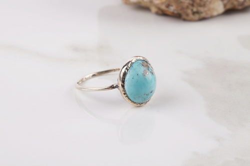 UM US JEWELRY Turquoise Natural Stone 925 Sterling Silver Women 'S Ring