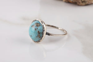 UM US JEWELRY Turquoise Natural Stone 925 Sterling Silver Women 'S Ring