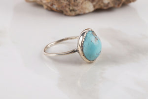 UM US JEWELRY Turquoise Natural Stone 925 Sterling Silver Women 'S Ring