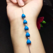 Load image into Gallery viewer, 100% NEW Coming Natural And Real Turquoise Bracelet 925 sterling silver Fine jewelry