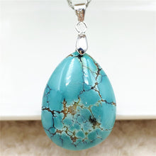 Load image into Gallery viewer, 100% Natural Turquoise Blue Pendant 32x22x10mm Water Drop Women Men Turquoise Necklace Pendant Fashion Jewelry AAAAA