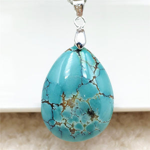 100% Natural Turquoise Blue Pendant 32x22x10mm Water Drop Women Men Turquoise Necklace Pendant Fashion Jewelry AAAAA