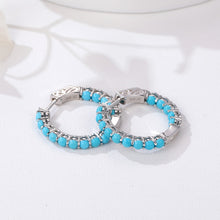 Load image into Gallery viewer, GZ ZONGFA New Design Turquoise Gem Jewelry Gift Wedding Party Engagement Women hoop Earrings