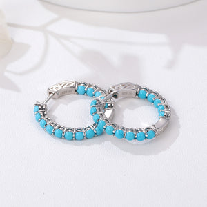 GZ ZONGFA New Design Turquoise Gem Jewelry Gift Wedding Party Engagement Women hoop Earrings