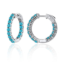 Load image into Gallery viewer, GZ ZONGFA New Design Turquoise Gem Jewelry Gift Wedding Party Engagement Women hoop Earrings