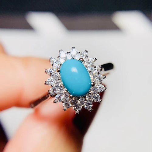 100% Natural and Real Turquoise Ring 925 sterling silver Wholesales Fine jewelry