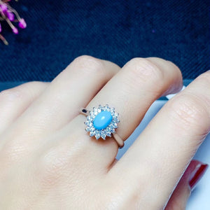 100% Natural and Real Turquoise Ring 925 sterling silver Wholesales Fine jewelry