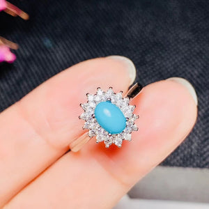 100% Natural and Real Turquoise Ring 925 sterling silver Wholesales Fine jewelry