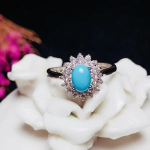 100% Natural and Real Turquoise Ring 925 sterling silver Wholesales Fine jewelry