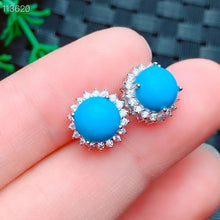 Load image into Gallery viewer, Silver Jewelry Set Women Trendy Sterling Silver Ring Earring Pendant Sun Flower Turquoise Gemstone Wedding Bridal Jewelry Set