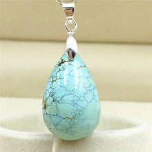 Load image into Gallery viewer, Genuine Natural Turquoise Green Pendant Water Drop 27x17x10mm Women Men Turquoise Necklace Pendant Jewelry AAAAA