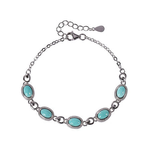 Bastiee Luxury Bracelets silver 925 jewelry charm bracelet for women Turquoise natural stone hmong handmade