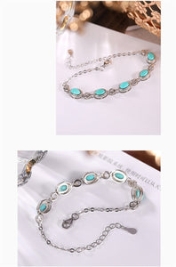 Bastiee Luxury Bracelets silver 925 jewelry charm bracelet for women Turquoise natural stone hmong handmade