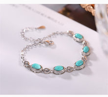 Load image into Gallery viewer, Bastiee Luxury Bracelets silver 925 jewelry charm bracelet for women Turquoise natural stone hmong handmade