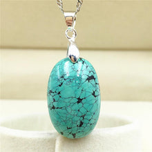 Load image into Gallery viewer, Genuine Natural Turquoise Green Oval Pendant Women Men 26x17x7mm Turquoise Necklace Pendant Jewelry AAAAA