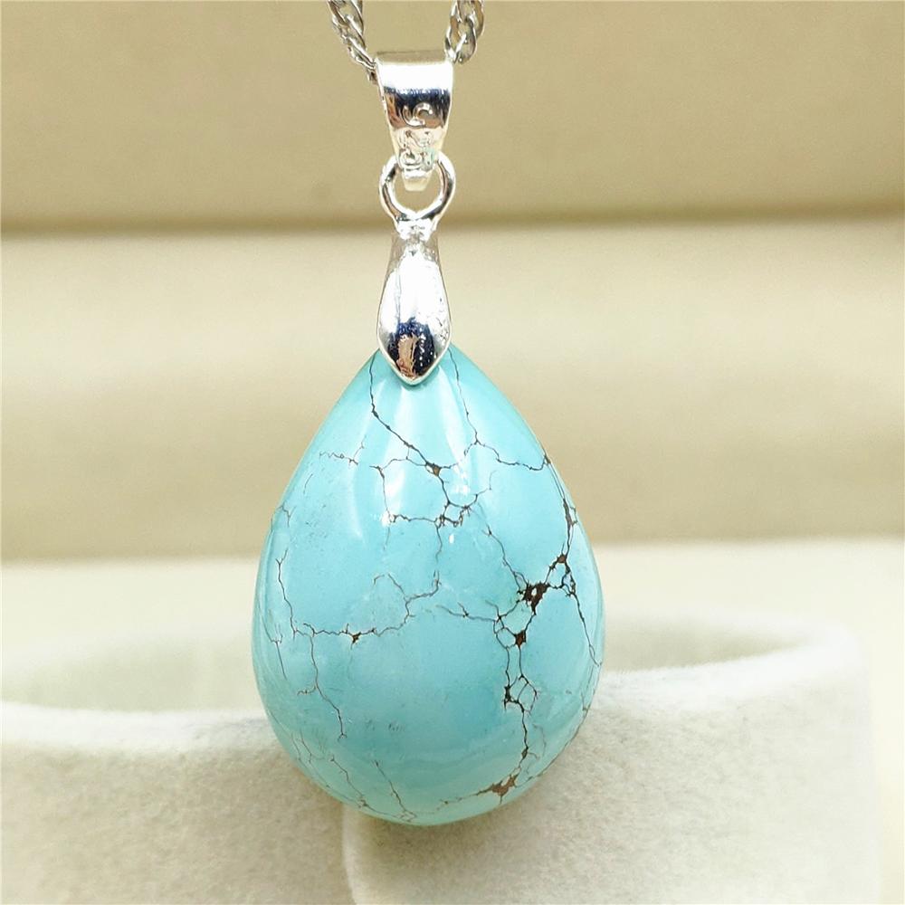 100% Natural Turquoise Blue Pendant 24x17x10mm Water Drop Women Men Turquoise Necklace Pendant Jewelry AAAAA