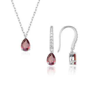 Valori Jewels 0.99 Carat, Zirconia Fancy Blue And White Pear Gemstone, Rose Gold Plated, Sterling Silver Mini Set