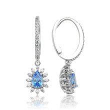 Load image into Gallery viewer, Valori Jewels Elegant Drop, 0.66 Carat, Zirconia Red And White Pear Gemstone, Rhodium Plated, Sterling Silver Dangle Earrings