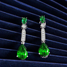 Load image into Gallery viewer, COSYA 100% 925 Sterling Silver Pear Emerald Shining High Carbon Diamond Earrings For Women Wedding Engagement Party Fine Jewelry