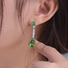 Load image into Gallery viewer, COSYA 100% 925 Sterling Silver Pear Emerald Shining High Carbon Diamond Earrings For Women Wedding Engagement Party Fine Jewelry