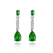 Load image into Gallery viewer, New Fashion 100% 925 Sterling Silver Pear Cut Created Emerald High Carbon Diamond Drop Earrings for Women Luxury Fine Jewelry