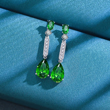 Load image into Gallery viewer, New Fashion 100% 925 Sterling Silver Pear Cut Created Emerald High Carbon Diamond Drop Earrings for Women Luxury Fine Jewelry