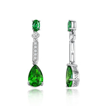 Load image into Gallery viewer, New Fashion 100% 925 Sterling Silver Pear Cut Created Emerald High Carbon Diamond Drop Earrings for Women Luxury Fine Jewelry