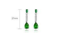 Load image into Gallery viewer, New Fashion 100% 925 Sterling Silver Pear Cut Created Emerald High Carbon Diamond Drop Earrings for Women Luxury Fine Jewelry