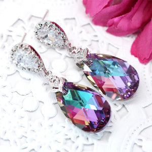 2021 New Luxury Colorful Pear Dubai Wedding Jewelry Sets for Women Anniversary Gift Jewelry Wholesale J6594