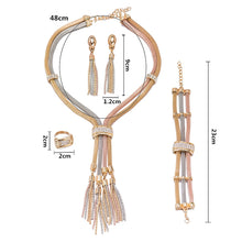 Load image into Gallery viewer, NEW Dubai Bridal Jewelry Sets for Women Gold Necklace Earrings Bracelet Ring Fashion Charm African Wedding Nigeria Sets Jewelry