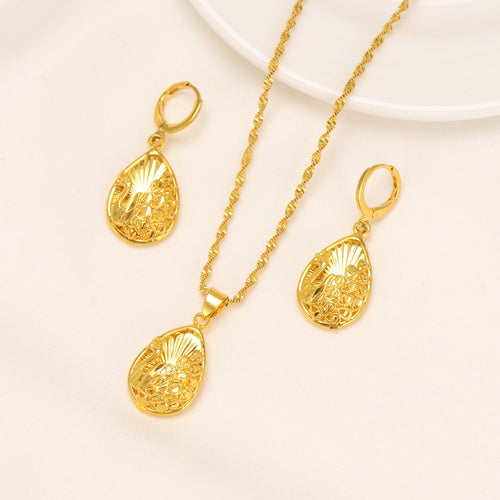 Gold Dubai indiaVintage African peacock Jewelry Sets for Women Fashion Square Charms Necklace Earrings Wedding Jewelry Sets Gift