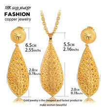 Load image into Gallery viewer, Dubai India Gold Women wedding girl Necklace Earrings Pendant Jewelry Sets Nigerian African Ethiopia Party DIY charms gift ws37