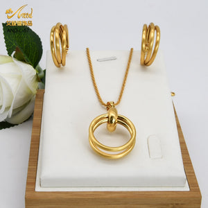 ANIID Matching Set Necklace Earrings Jewelry Women Wedding Bride Trendy Ethiopian Gold Luxury Charm African Brazilian Dubai 2021