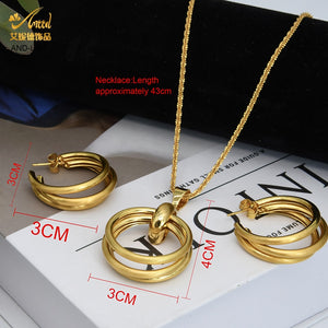 ANIID Matching Set Necklace Earrings Jewelry Women Wedding Bride Trendy Ethiopian Gold Luxury Charm African Brazilian Dubai 2021