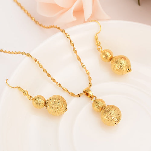 Gold Dubai indiaVintage African Beads Jewelry Sets for Women Fashion Square Charms Necklace Earrings Wedding Jewelry Sets Gift