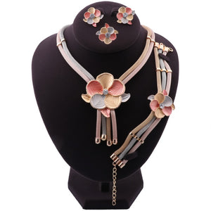 African Jewelry Charm Necklace Earrings Dubai Gold ColorJewelry Sets for Women Wedding Bridal Pendant Jewelry Set 20 Style