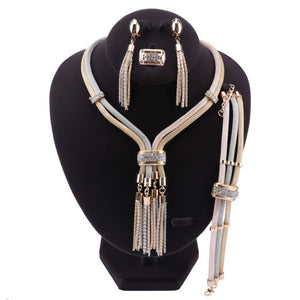 African Jewelry Charm Necklace Earrings Dubai Gold ColorJewelry Sets for Women Wedding Bridal Pendant Jewelry Set 20 Style