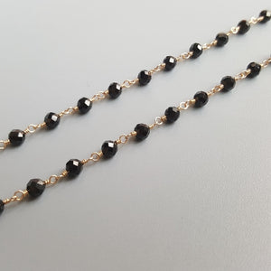 Lily Jewelry Black Spinel 3mm Necklace 925 Sterling Silver Gold color Handmade Delicate Neckalce 45cm For Gift Dropshipping