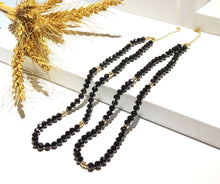 Load image into Gallery viewer, Lii Ji 4x6mm Black Spinel Natural Stone Sparkling Beaded Necklace American 14K Gold Filled Necklace 40+5cm Two Style Can Choose