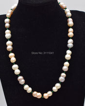 Load image into Gallery viewer, freshwater pearl NECKLACE  WHITE PINK PURPLE  52CM wholesale nature beads FPPJ GREEN SPINEL  ROUND