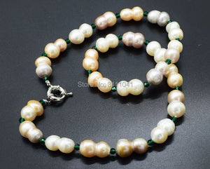 freshwater pearl NECKLACE  WHITE PINK PURPLE  52CM wholesale nature beads FPPJ GREEN SPINEL  ROUND