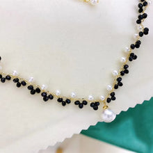 Load image into Gallery viewer, Free shipping new design handmade tiny natural real pearl spinel beads girl choker necklace with extension wedding gift girl