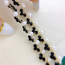 Load image into Gallery viewer, Free shipping new design handmade tiny natural real pearl spinel beads girl choker necklace with extension wedding gift girl