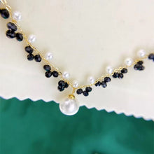 Load image into Gallery viewer, Free shipping new design handmade tiny natural real pearl spinel beads girl choker necklace with extension wedding gift girl