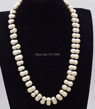 Load image into Gallery viewer, freshwater pearl NECKLACE  WHITE FALT baroque 54CM  wholesale nature beads FPPJ blue SPINEL  ROUND