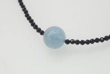 Load image into Gallery viewer, Aquamarine blue round 12mm and black spinel chocker necklace  16.5inch  wholesale beads nature FPPJ woman 2018