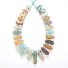 Load image into Gallery viewer, 6-12X20-45mm Natural Rock Crystal Unique Quartz Strand Rough Pointed Pendant Beads for Necklace Earrings Spinel Stone Sunlight