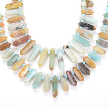 Load image into Gallery viewer, 6-12X20-45mm Natural Rock Crystal Unique Quartz Strand Rough Pointed Pendant Beads for Necklace Earrings Spinel Stone Sunlight