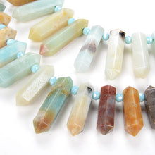 Load image into Gallery viewer, 6-12X20-45mm Natural Rock Crystal Unique Quartz Strand Rough Pointed Pendant Beads for Necklace Earrings Spinel Stone Sunlight