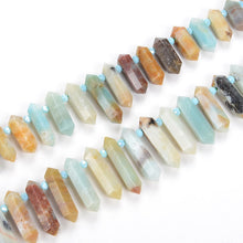 Load image into Gallery viewer, 6-12X20-45mm Natural Rock Crystal Unique Quartz Strand Rough Pointed Pendant Beads for Necklace Earrings Spinel Stone Sunlight